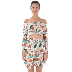 Fruity Summer Off Shoulder Top With Skirt Set by HWDesign