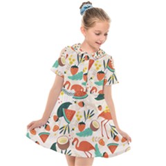 Fruity Summer Kids  Short Sleeve Shirt Dress by HWDesign