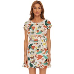 Fruity Summer Puff Sleeve Frill Dress by HWDesign