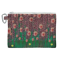 Floral Vines Over Lotus Pond In Meditative Tropical Style Canvas Cosmetic Bag (xl) by pepitasart