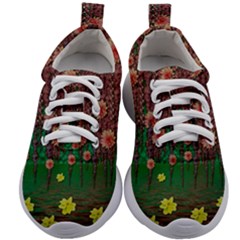 Floral Vines Over Lotus Pond In Meditative Tropical Style Kids Athletic Shoes by pepitasart
