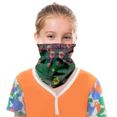 Floral Vines Over Lotus Pond In Meditative Tropical Style Face Covering Bandana (kids) by pepitasart