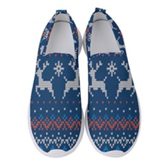 Knitted-christmas-pattern 001 Women s Slip On Sneakers by nate14shop