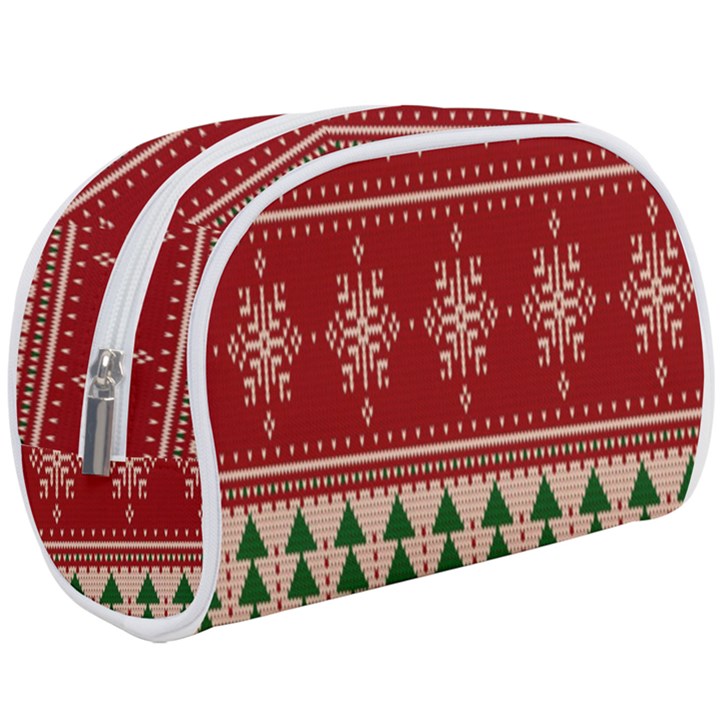 Knitted-christmas-pattern Make Up Case (Large)