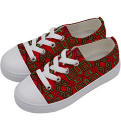 Abstract Pattern Geometric Backgrounds Kids  Low Top Canvas Sneakers by Eskimos