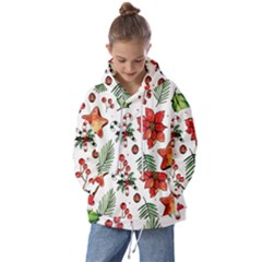 Pngtree-watercolor-christmas-pattern-background Kids  Oversized Hoodie by nate14shop