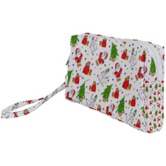 Hd-wallpaper-christmas-pattern-pattern-christmas-trees-santa-vector Wristlet Pouch Bag (small) by nate14shop