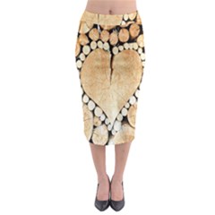 Wooden Heart Midi Pencil Skirt by nate14shop