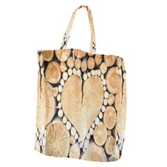 Wooden Heart Giant Grocery Tote by nate14shop