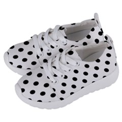 Black-and-white-polka-dot-pattern-background-free-vector Kids  Lightweight Sports Shoes by nate14shop