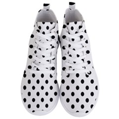Black-and-white-polka-dot-pattern-background-free-vector Men s Lightweight High Top Sneakers by nate14shop