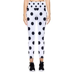 Black-and-white-polka-dot-pattern-background-free-vector Pocket Leggings  by nate14shop