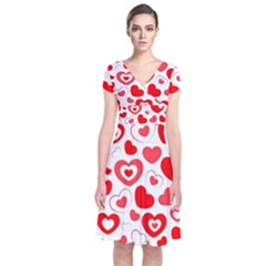 Cards-love Short Sleeve Front Wrap Dress by nate14shop