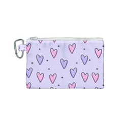 Heart-purple-pink-love Canvas Cosmetic Bag (small) by nate14shop