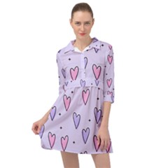 Heart-purple-pink-love Mini Skater Shirt Dress by nate14shop