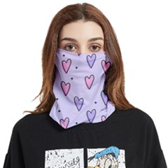 Heart-purple-pink-love Face Covering Bandana (two Sides) by nate14shop