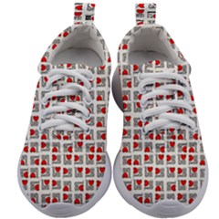 Spanish Love Phrase Motif Pattern Kids Athletic Shoes by dflcprintsclothing