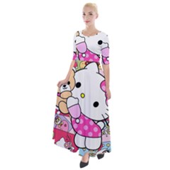 Hello-kitty-001 Half Sleeves Maxi Dress by nate14shop