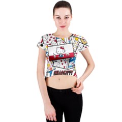 Hello-kitty-002 Crew Neck Crop Top by nate14shop