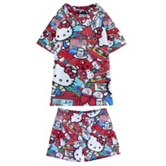 Hello-kitty-003 Kids  Swim Tee And Shorts Set by nate14shop