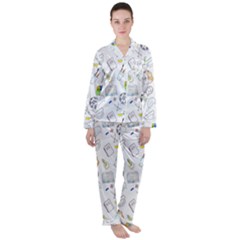 Hd-wallpaper-d4 Satin Long Sleeve Pajamas Set
