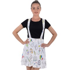 Hd-wallpaper-d4 Velvet Suspender Skater Skirt