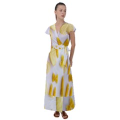 Pasta Flutter Sleeve Maxi Dress by nate14shop