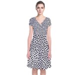Animal-seamless-vector-pattern-of-dog-kannaa Short Sleeve Front Wrap Dress
