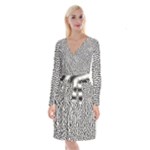 Animal-seamless-vector-pattern-of-dog-kannaa Long Sleeve Velvet Front Wrap Dress