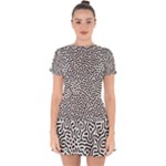 Animal-seamless-vector-pattern-of-dog-kannaa Drop Hem Mini Chiffon Dress