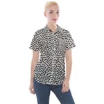 Animal-seamless-vector-pattern-of-dog-kannaa Women s Short Sleeve Pocket Shirt