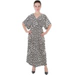 Animal-seamless-vector-pattern-of-dog-kannaa V-Neck Boho Style Maxi Dress