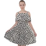 Animal-seamless-vector-pattern-of-dog-kannaa Cut Out Shoulders Chiffon Dress