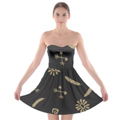 Pattern-dark Strapless Bra Top Dress by nate14shop