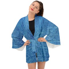 Jeans Blue  Long Sleeve Kimono