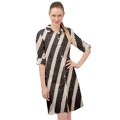 Zebra Pattern  Long Sleeve Mini Shirt Dress by artworkshop