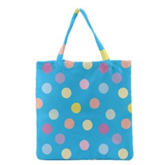 Blue Polkadot Grocery Tote Bag by nate14shop