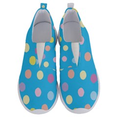 Blue Polkadot No Lace Lightweight Shoes by nate14shop