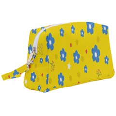 Floral Yellow Wristlet Pouch Bag (large) by nate14shop