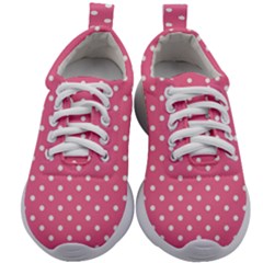 Polkadots-pink-white Kids Athletic Shoes by nate14shop