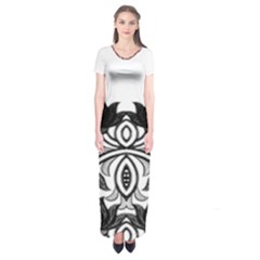 Im Fourth Dimension Black White 6 Short Sleeve Maxi Dress by imanmulyana