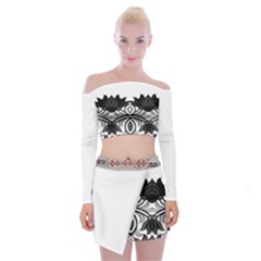Im Fourth Dimension Black White 6 Off Shoulder Top With Mini Skirt Set by imanmulyana