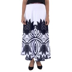 Im Fourth Dimension Black White 6 Flared Maxi Skirt by imanmulyana