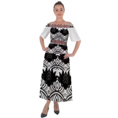 Im Fourth Dimension Black White 6 Shoulder Straps Boho Maxi Dress  by imanmulyana