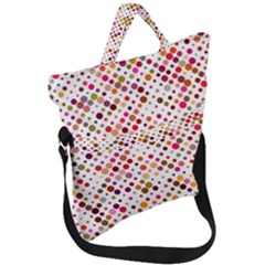 Colorful-polkadot Fold Over Handle Tote Bag by nate14shop