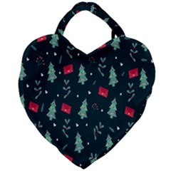Christmas Pattern Design  Giant Heart Shaped Tote by artworkshop