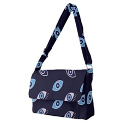 Eyes Evil Eye Blue Pattern Design Full Print Messenger Bag (m) by artworkshop