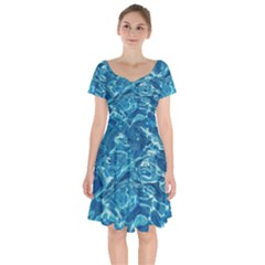 Surface Abstract  Short Sleeve Bardot Dress by artworkshop