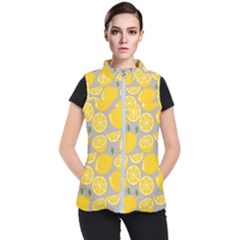 Lemon Pattern Women s Puffer Vest by artworkshop