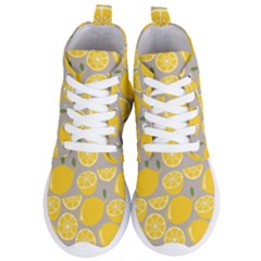 Lemon Pattern Women s Lightweight High Top Sneakers